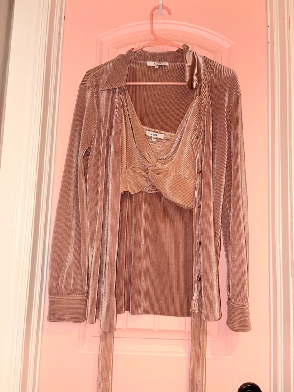 Velvet Ribbed 2-Piece Matching Set in Blush Taupe